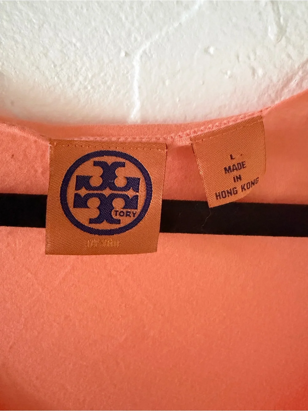 Tory Burch Lightweight Long-Sleeve Boatneck Top in Peach Orange